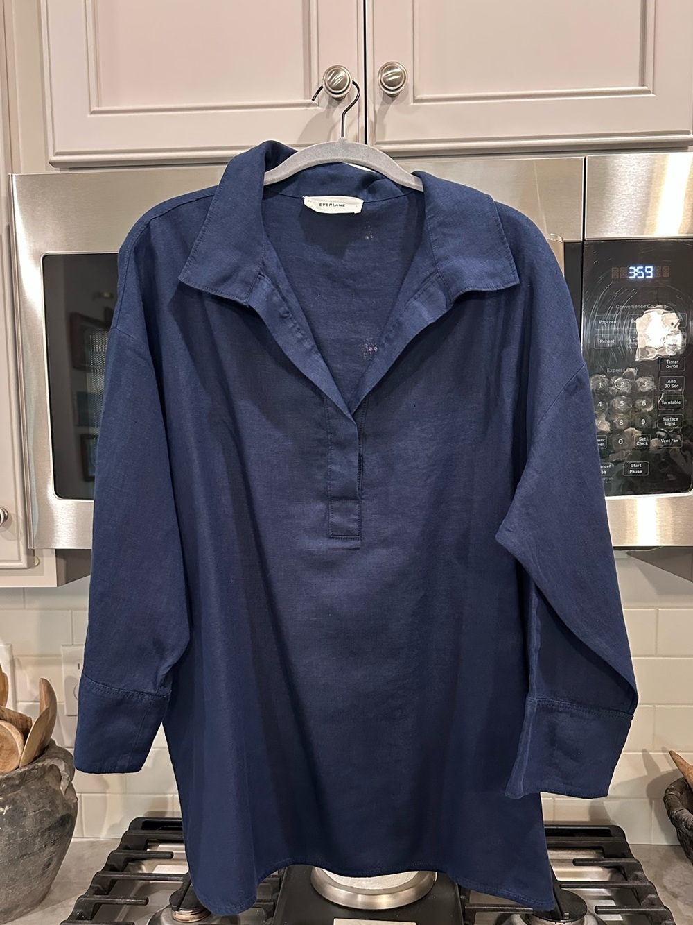 Everlane navy linen top